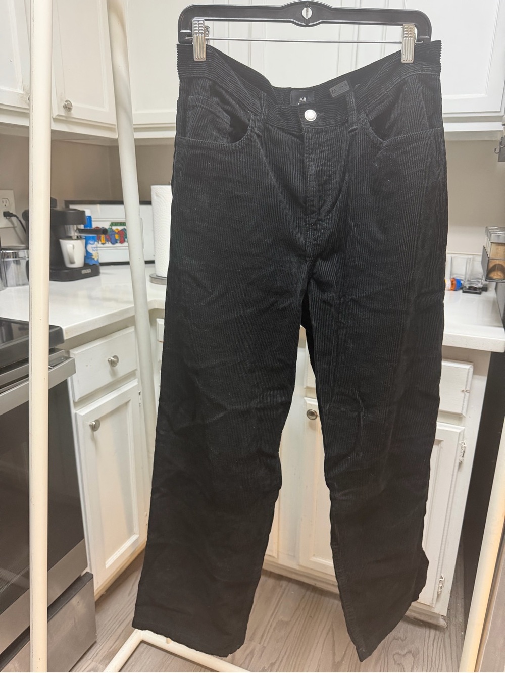 H&M Black Corduroy Men's Pants - Baggy Fit
